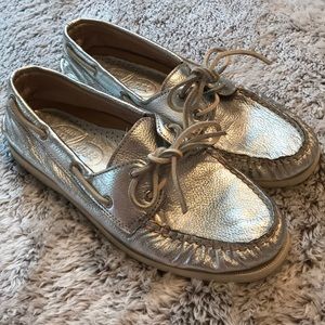 Silver Women's Sperry Top-Siders sz 10